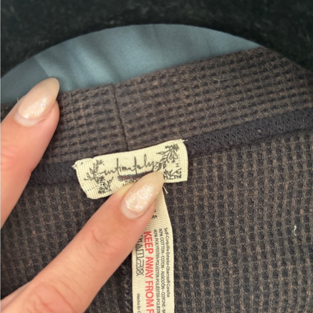 Free People Gray Fitted Buttoned Bodysuit Pajamas - Picture 3 of 3